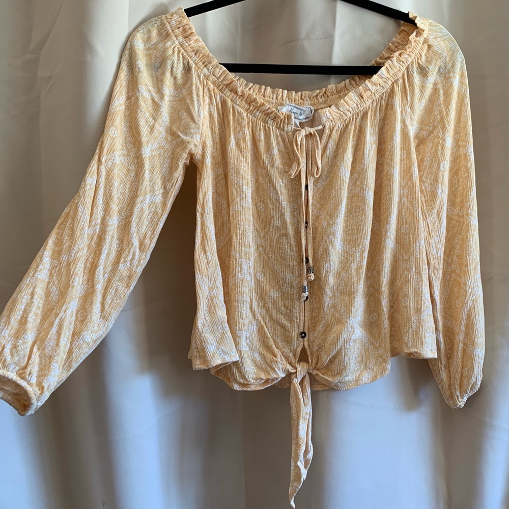 Hippie Rose • Light Yellow Off The Shoulder Boho Top